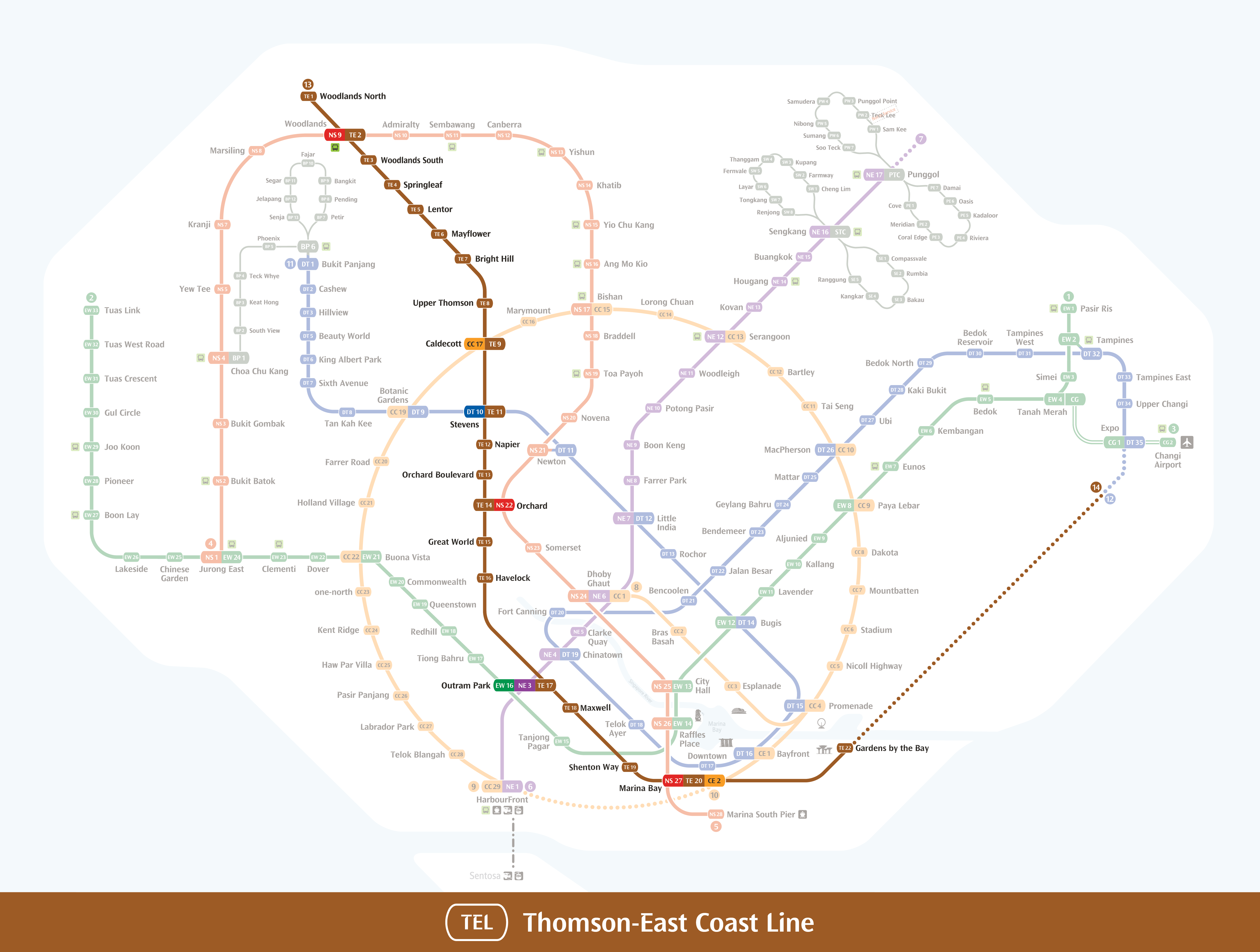 Total of 20 stations along Thomson-East Coast Line are now operating