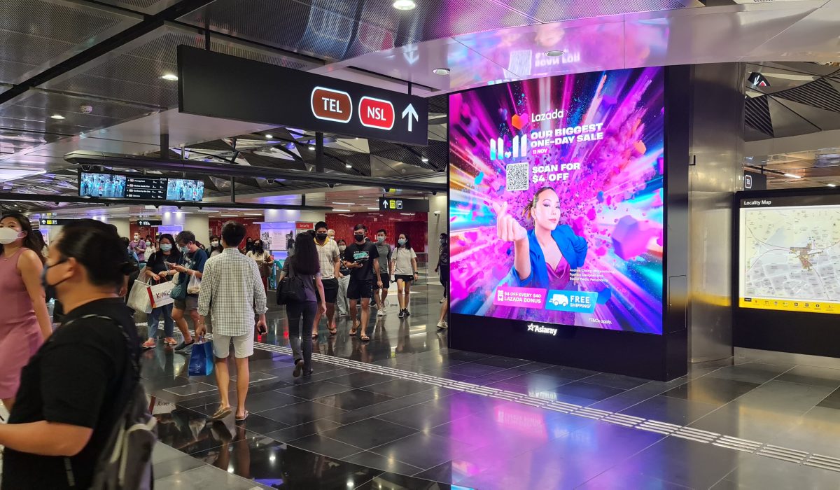 Asiaray’s giant pillar LED screen creates buzz and engages the commuters at scale